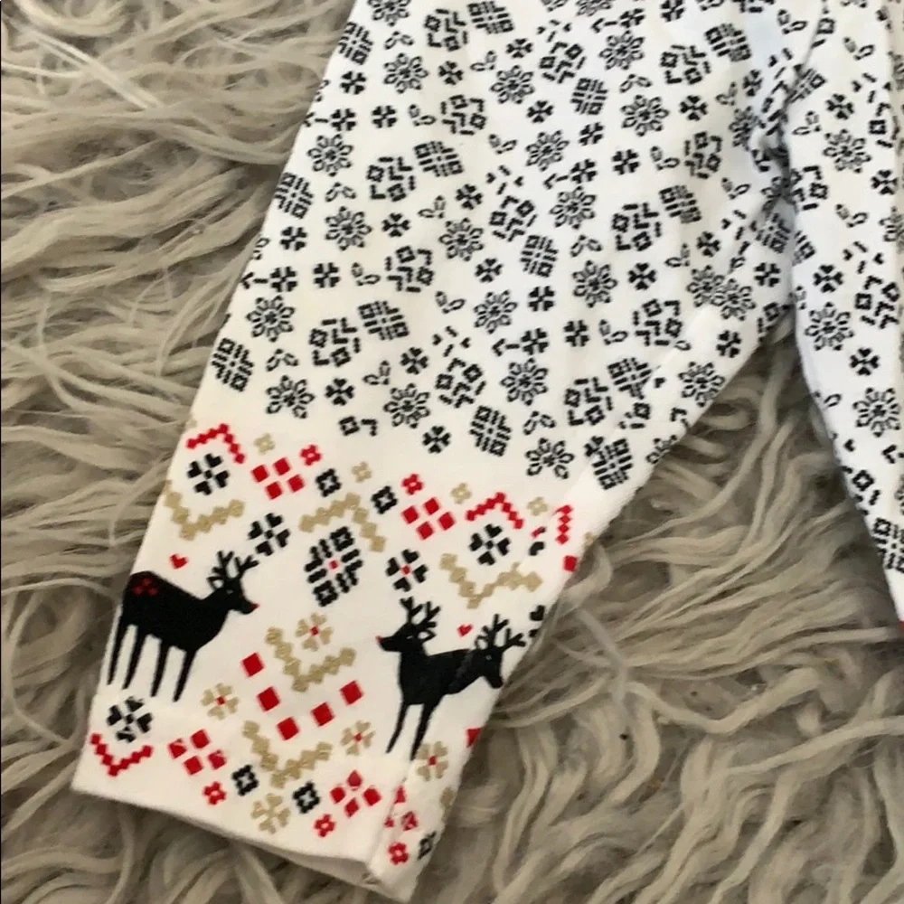 6M carter red sweatshirt and print white leggings